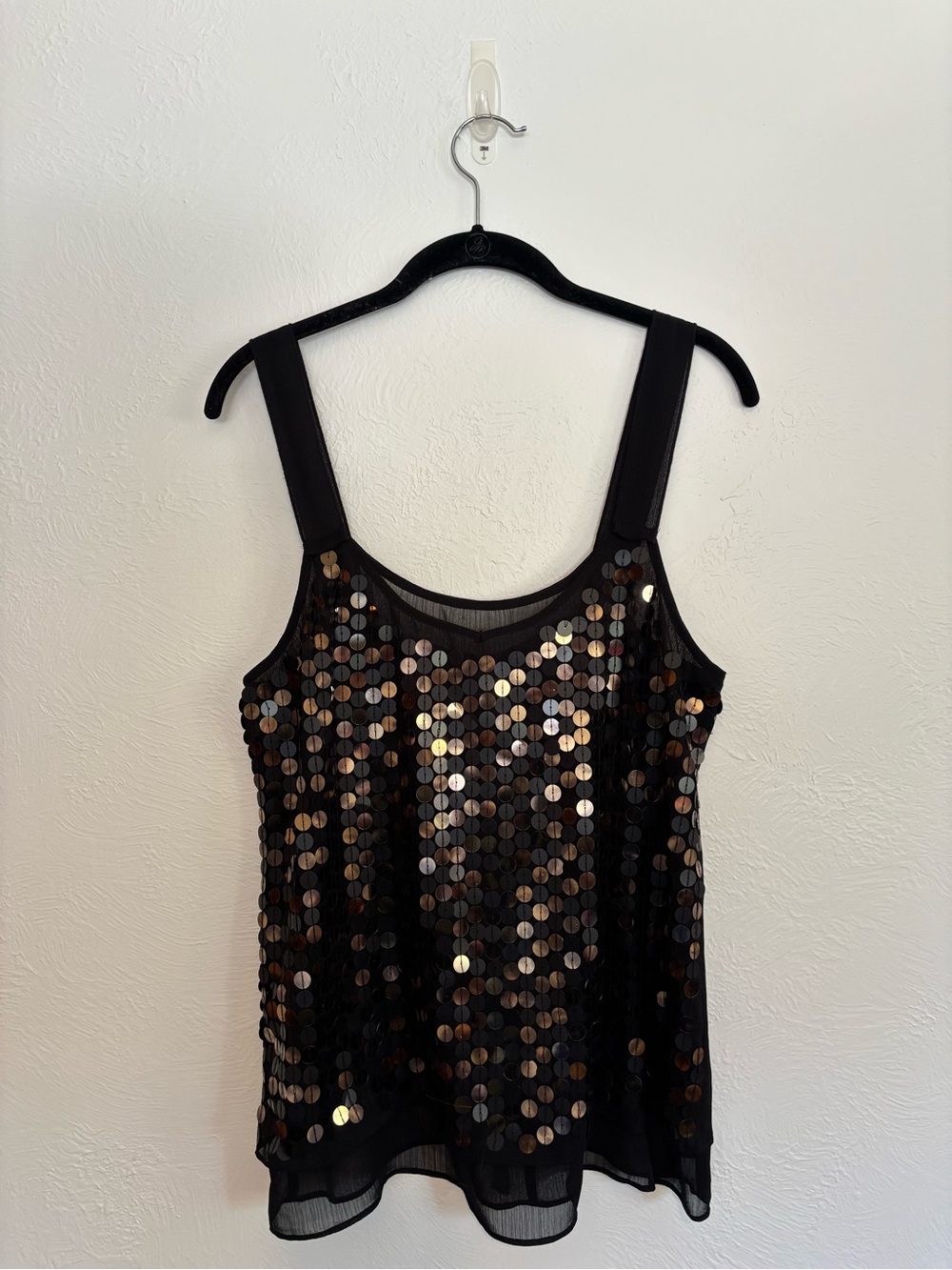 GAP Black Tank Top with Gold and Copper Sequins